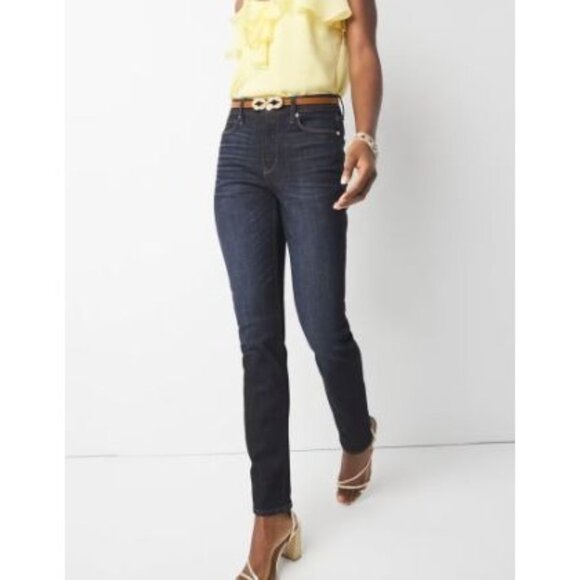 WHITE HOUSE BLACK MARKETS sculpt slim jeans in dark wash size 00 Short - Picture 7 of 7